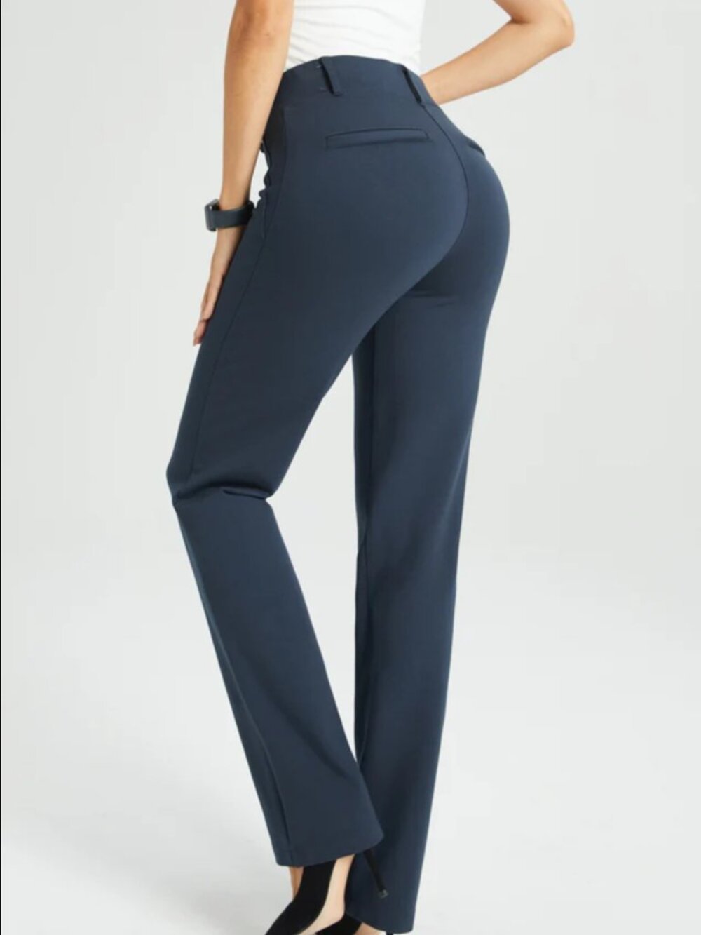 New Betabrand Navy Straight Classic Dress Pant Yoga Pants Medium Petite - Picture 3 of 5